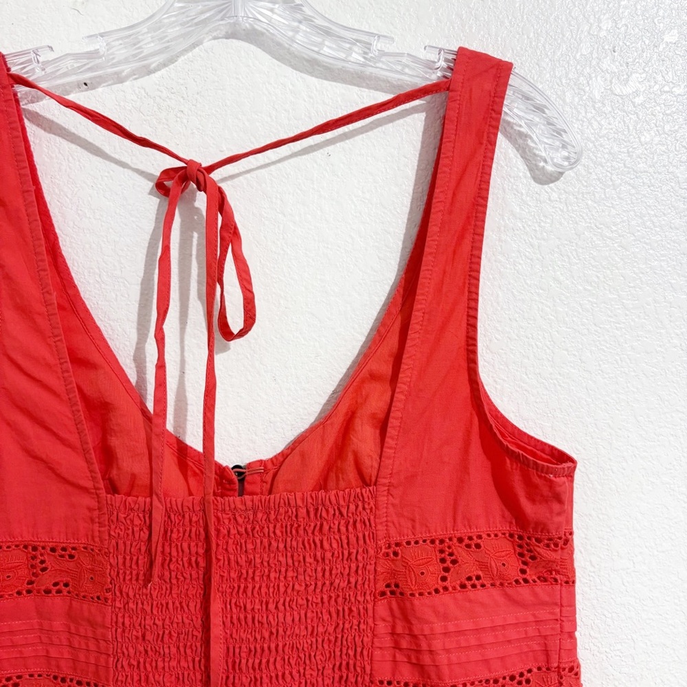 Free People Kianna Lace Button Front Tank in Radiant Watermelon - Picture 9 of 11